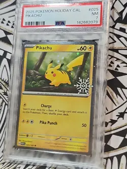 Pikachu #025 Holiday Calendar Pokemon PSA 7 Near Mint - Image 4
