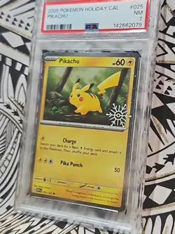 Pikachu #025 Holiday Calendar Pokemon PSA 7 Near Mint - Image 5