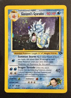 Pokemon TCG: Giovanni's Gyarados (Unlimited) Holo Rare 5/132 Gym Challenge - Image 1