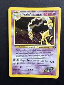 POKEMON Sabrina's Alakazam 16/132 Gym Challenge Holor Rare (swirl) - Image 1