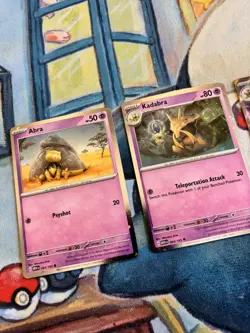 Pokemon 151 Abra 063 Kadabra 064/165 Alakazam ex SVP 050 Cosmos Holo Promos MINT - Image 2