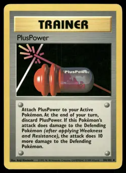 PlusPower 84/102 Uncommon Base Set Unlimited Pokemon Lightly Played - Image 1