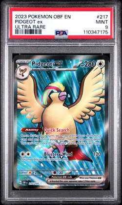 2023 POKEMON OBF EN-OBSIDIAN FLAMES ULTRA RARE #217 PIDGEOT EX PSA 9 - Image 1