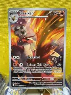 Pokemon Destined Rivals Blaziken IR Illustration Rare 192/182 NM+ - Image 1