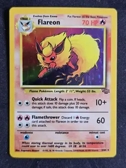 Pokemon TCG Flareon Jungle 3/64 Holo Unlimited Holo Rare - Image 1