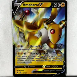 Ampharos V 049/185 Ultra Rare SWSH04: Vivid Voltage Pokemon TCG NM - Image 1