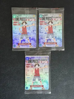 Monkey.D.Luffy (055) (College Basketball) 3-PACK! P-055 One Piece Promo Sealed - Image 1