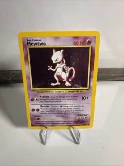 Pokemon Mewtwo TCG Base Set Holo Unlimited Rare Card 10/102 - Image 1