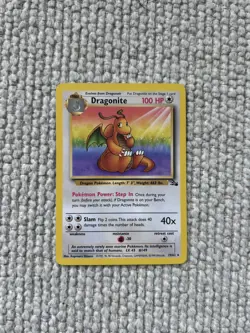 Pokemon TCG Dragonite 19/62 Fossil Rare Non-Holo Card WOTC - Image 2