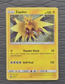 Zapdos SM145 Sun & Moon Holo Black Star Promo Pokemon Card LP/NM - Image 1
