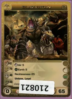 (210821) BLAZVATAN 145/70/40/140/65 (0 Max Stats) Ultra Rare Foil Chaotic Card - Image 1