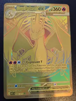 Mega Charizard Y Ex Ascended Heroes Gold Pokemon Card 294/217 -NM - Pack Fresh - Image 1