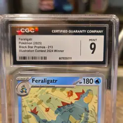 Pokemon Feraligatr Black Star Promo 213 Illustration Contest 2024 CGC 9 180HP - Image 2