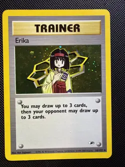 Erika 16/132 - Gym Heroes Unlimited Holo Rare Pokemon TCG - Image 1