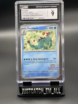 Feraligatr Illustration Contest Black Star Promo Pokemon (2025) #213 CGC 9 MINT - Image 1