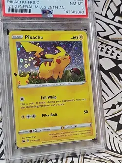 Pikachu-Holo '21 General Mills 25th An. Pokemon Black Star Promo 039 PSA 8 (080) - Image 3