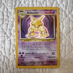 Alakazam Base Set Holo Rare Pokemon Card 1/102 80 HP Wizards 1999 English - Image 1