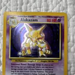 Alakazam Base Set Holo Rare Pokemon Card 1/102 80 HP Wizards 1999 English - Image 3
