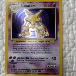 Alakazam Base Set Holo Rare Pokemon Card 1/102 80 HP Wizards 1999 English - Image 5