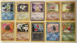 Vintage Pokemon Card Lot Of 10, Rares, Holos, Various Sets 1999 WOTC Base Set - Image 1