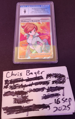 Pokemon TCG Professor's Research Sword & Shield Promo SWSH152, Graded CGC 9 Mint - Image 1