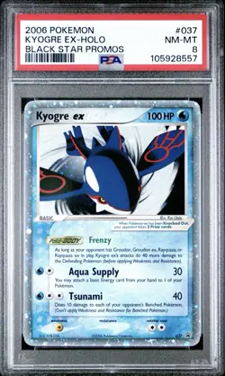 2006 POKEMON BLACK STAR PROMOS #037 KYOGRE EX-HOLO PSA 8 - Image 1
