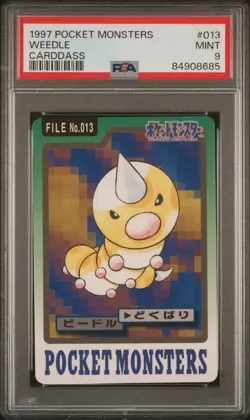 1997 POCKET MONSTERS CARDDASS #013 WEEDLE PSA 9 - Image 1