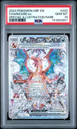 2023 POKEMON OBF EN-OBSIDIAN FLAMES #223 CHARIZARD EX PSA 10 - Image 1