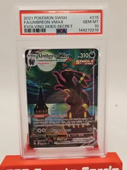 2021 POKEMON SWORD & SHIELD EVOLVING SKIES SECRET FULL ART/UMBREON VMAX PSA 10 - Image 2