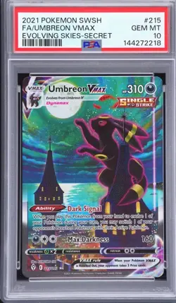 2021 POKEMON SWORD & SHIELD EVOLVING SKIES SECRET FULL ART/UMBREON VMAX PSA 10 - Image 4