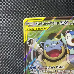 Pokemon TCG SM Cosmic Eclipse Blastoise Piplup GX 215/236 Tag Team Alt Art NM! - Image 3