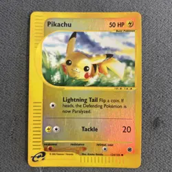 Pokemon Pikachu 124/165 Expedition Base Set Reverse Holo LP - Image 1