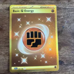Pokemon TCG Fighting Energy 258/198 Scarlet & Violet Base Holo Gold Secret Rare - Image 1