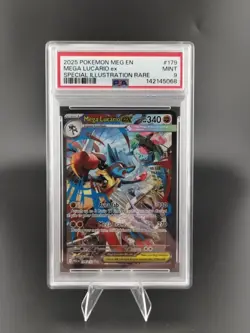 PSA 9 MEGA LUCARIO EX 179 SPECIAL ILLUSTRATION RARE MEGA EVOLUTIONS POKEMON - Image 1