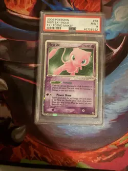 Pokemon TCG Holo Ultra Rare Mew EX, EX Legend Makers PSA 9 - Image 1