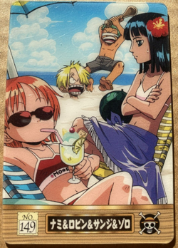 One Piece Nami Nico Robin Zoro Sanji Vintage Gumica Card Japanese 2003 - Image 1