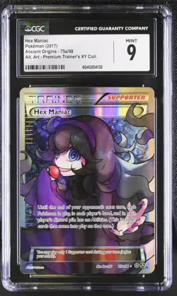 CGC 9 MINT Hex Maniac 2017 Ancient Origins Alt Art 75a/98 Pokemon Card psa - Image 1