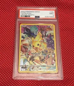 PSA 9 Mint 2023 Pokemon SWSH FA/Pikachu (Secret) #160/159 Crown Zenith - Image 1