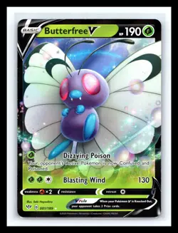 💥 Butterfree V 001/189 Darkness Ablaze Ultra Rare Pokemon TCG - Image 1