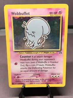 Pokemon TCG Wobbuffet Neo Discovery 16/75 Unlimited Holo Rare WOTC VTG 2001 - Image 1