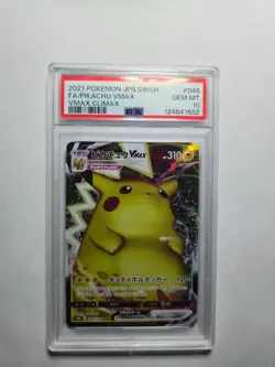 2021 POKEMON JPN SWORD & SHIELD VMAX CLIMAX #046 FULL ART/PIKACHU VMAX PSA 10 - Image 1