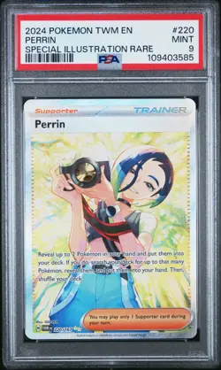 2024 Pokemon Perrin & Growlithe Twilight Masquerade 181 & 220/167 PSA 9 Both - Image 1