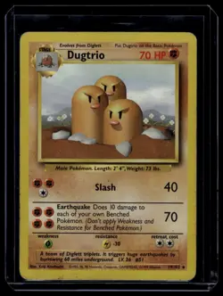 Base Set - Dugtrio / - No. 019/102 Vintage Pokemon TCG - Image 1