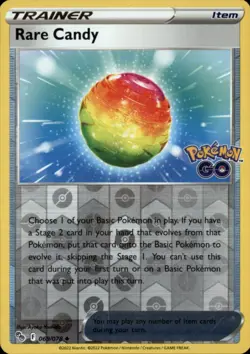 Rare Candy Reverse Holo Uncommon Pokemon GO 069/078 NM - Image 1