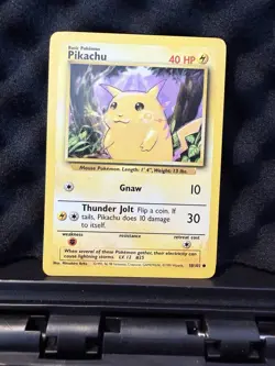 Pokemon TCG Pikachu Yellow Cheeks Unlimited Base Set 1999 58/102 LP Common - Image 1