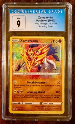 Pokemon Vivid Voltage Zamazenta Amazing Rare 102/185 CGC 9 MINT - Image 1