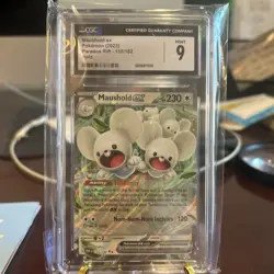 Pokemon TCG Maushold EX 155/182 Paradox Rift Double Rare CGC mint 9 - Image 1