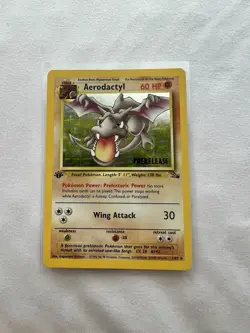 Pokemon Card Aerodactyl Holo 1/62 Fossil First Edition PRERELEASE - Image 1