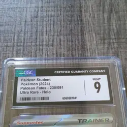 Pokemon Paldean Student #230 Paldean Fates 2024 Full Art Trainer - CGC 9 - Image 3