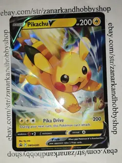 Pokemon Pikachu V SWSH285 Black Star Promo NM - Image 1